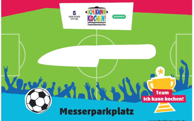 Grafik: Sarah Wiener Stiftung Messerparkplatz im WM-Look